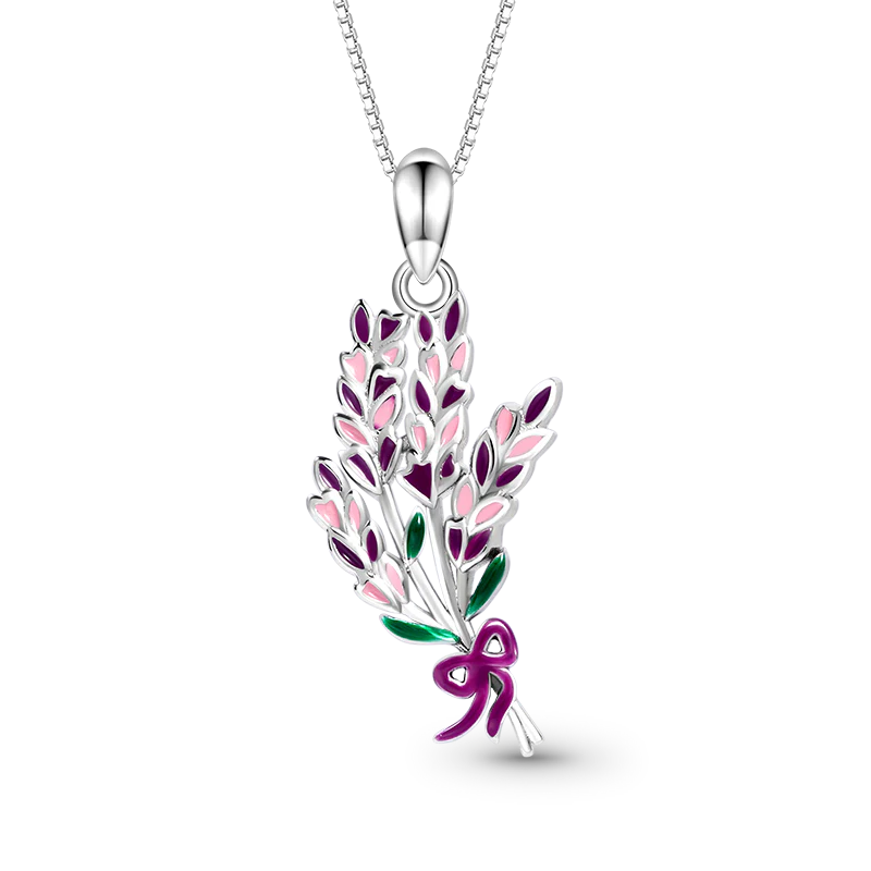 Gnoce Lavender Flower Necklace