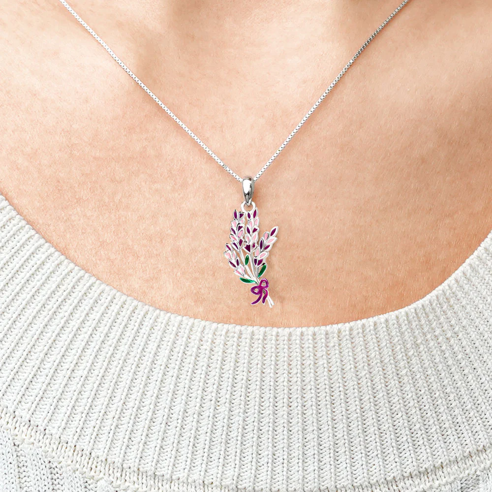 Gnoce Lavender Flower Necklace - Image 4