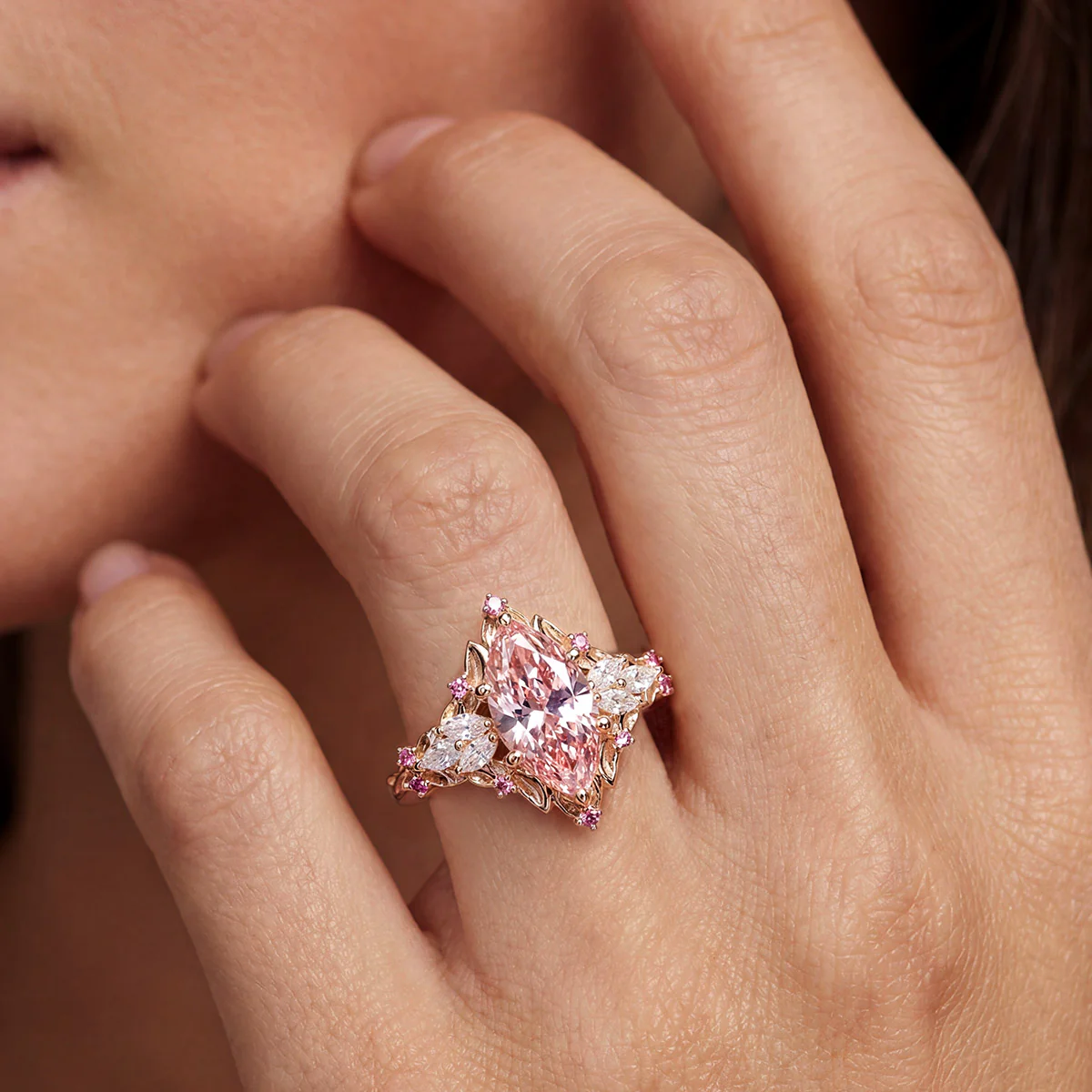 Gonce Nature-Inspired Leaf Marquise-Cut Engagement Ring - Image 2