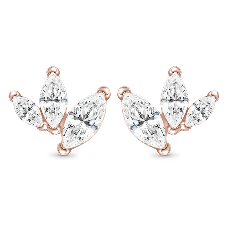 Gnoce Leaf-shaped Stud Earrings Platinum-plated Silver Blend - Image 2