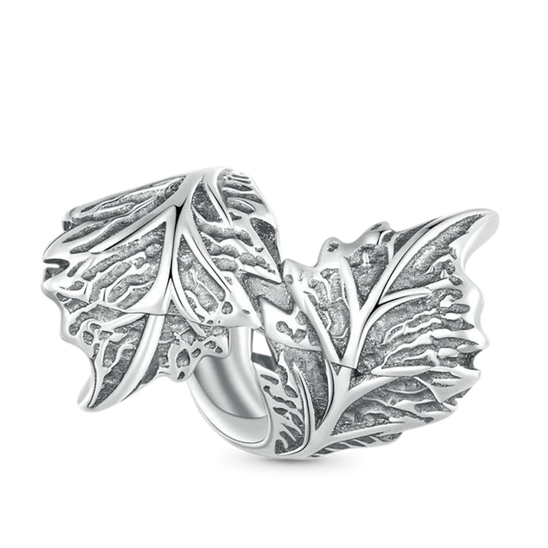 Gnoce Vintage Leaf Textured Charm