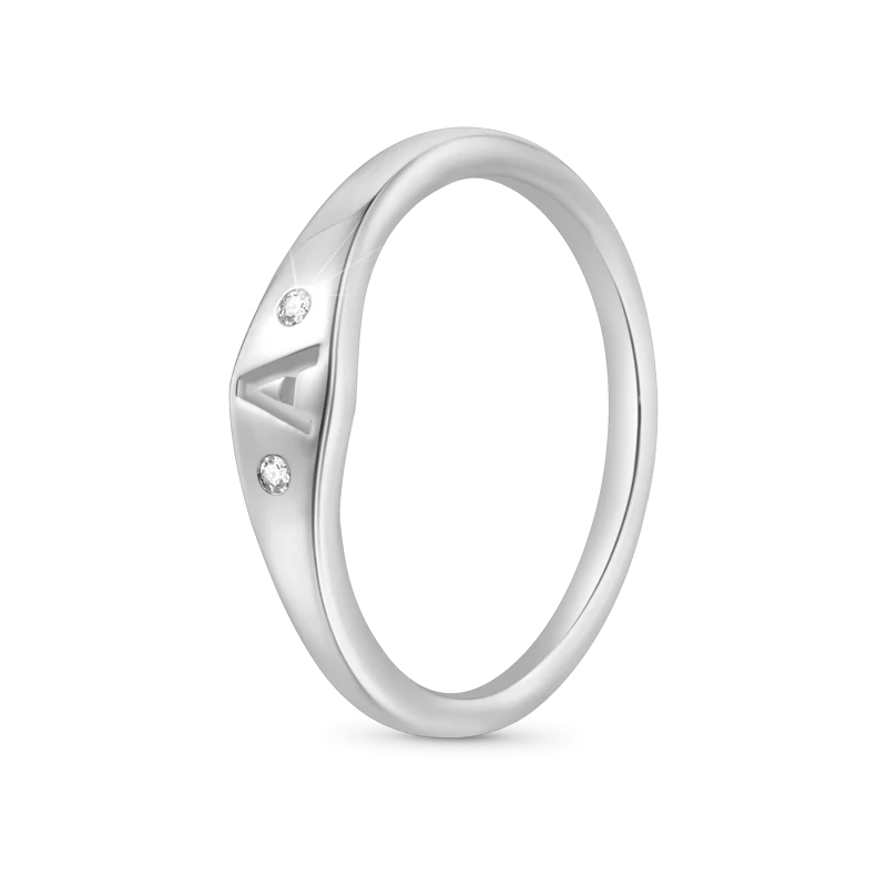 Gnoce Personalized Initial Letter Single Ring - Image 2