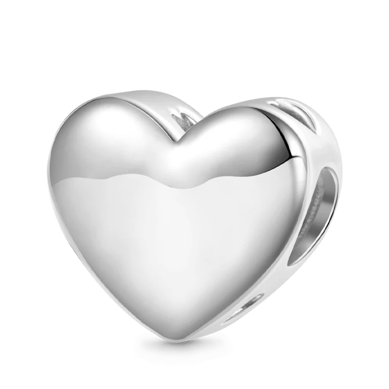 Gnoce Best Initial Letters Personalized Heart Charm Platinum-plated Silver Blend - Image 2
