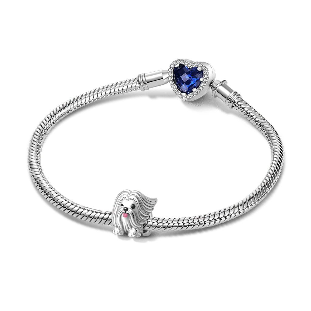 Gnoce Naughty Lhasa Apso Dog Charm Platinum-plated Silver Blend - Image 3