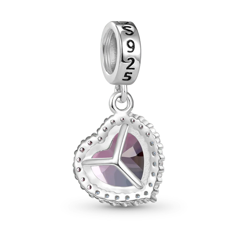 Gnoce Gradient Light Purple Heart-shaped Pendant Dangle Charm - Image 2