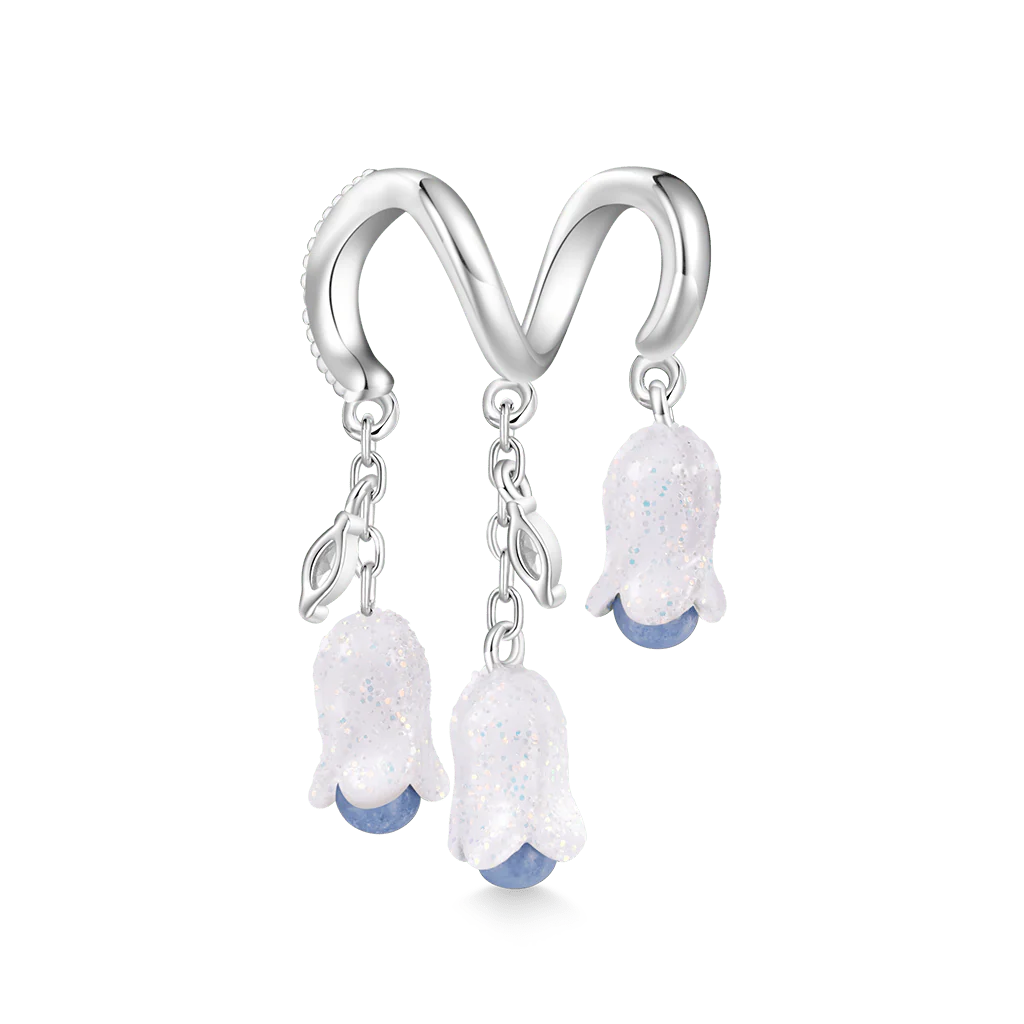 Gnoce Lily of the Valley Stamens Charm Platinum-plated Silver Blend - Image 3