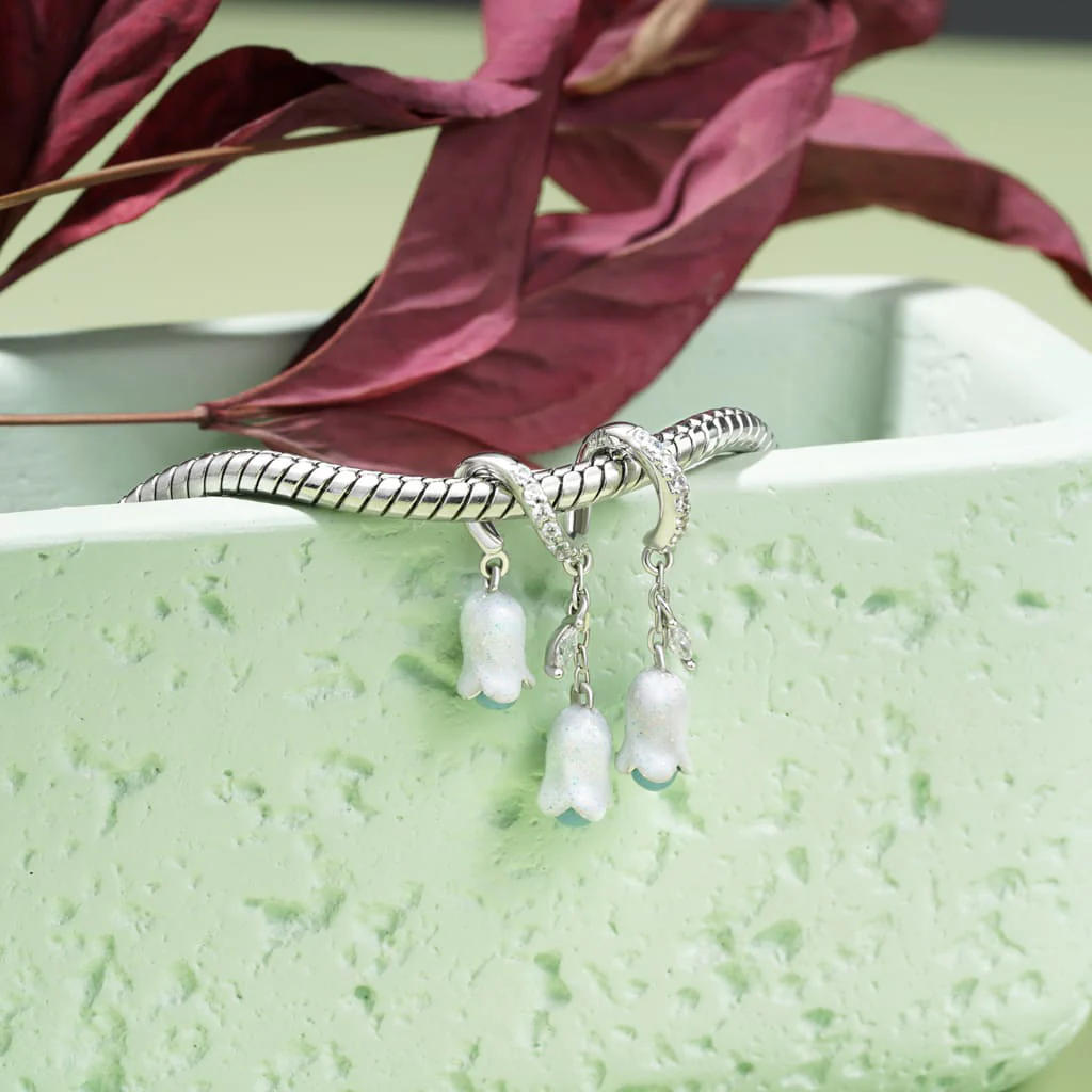 Gnoce Lily of the Valley Stamens Charm Platinum-plated Silver Blend - Image 4