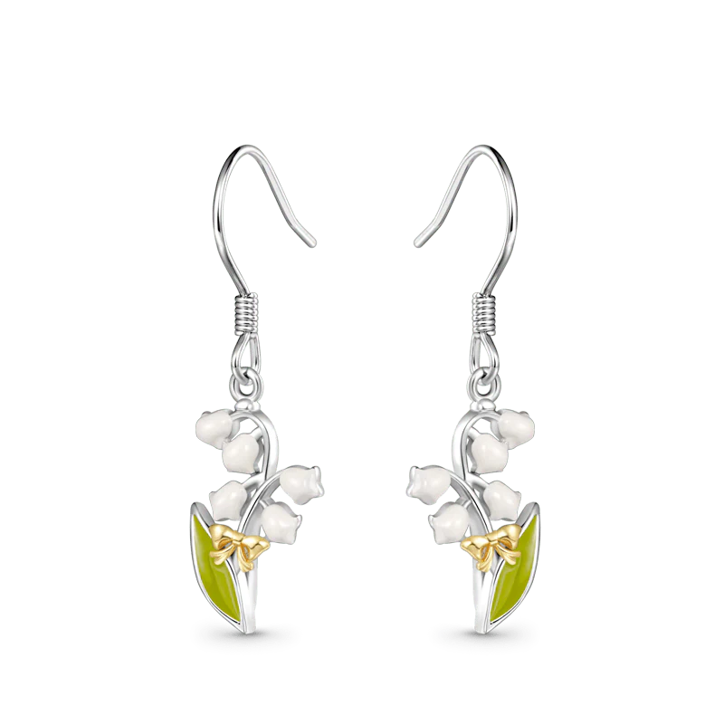 Gnoce Lily of the Valley Flower Earrings Platinum-plated Silver Blend - Image 2