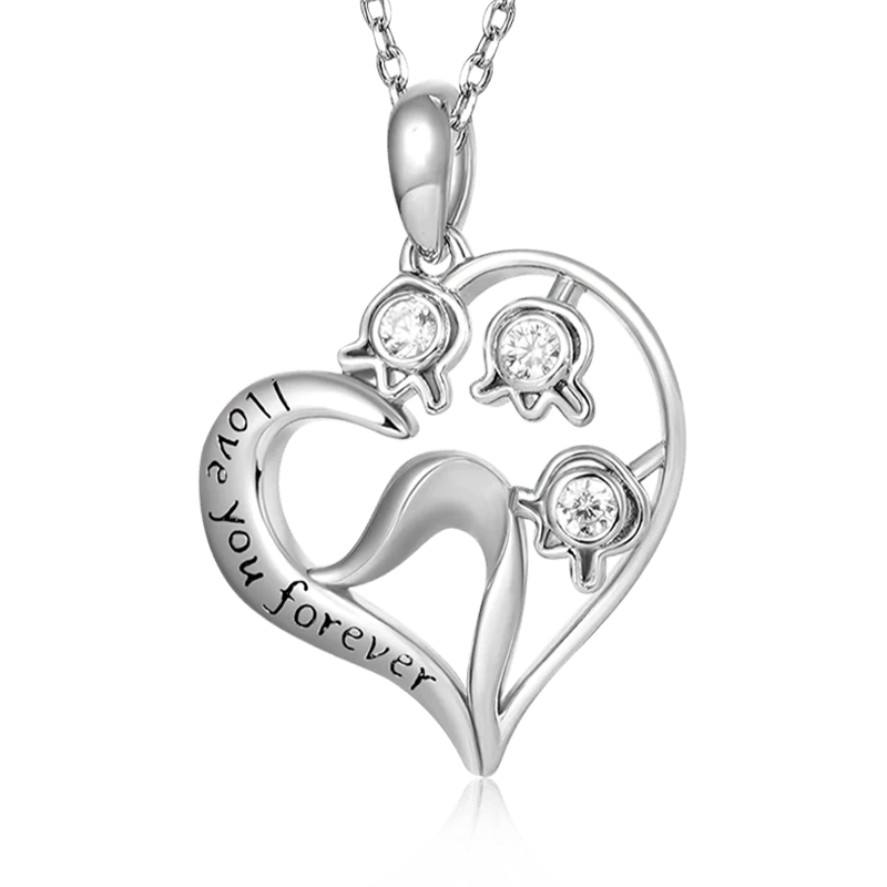 Gnoce Lily of the Valley Flower Necklace Platinum-plated Silver Blend