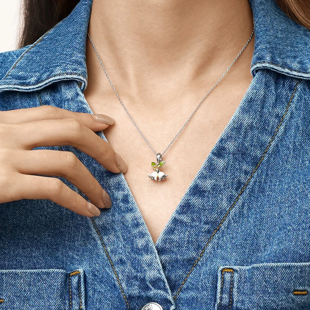 Gnoce Lily of the Valley Charm Platinum-plated Silver Blend - Image 7