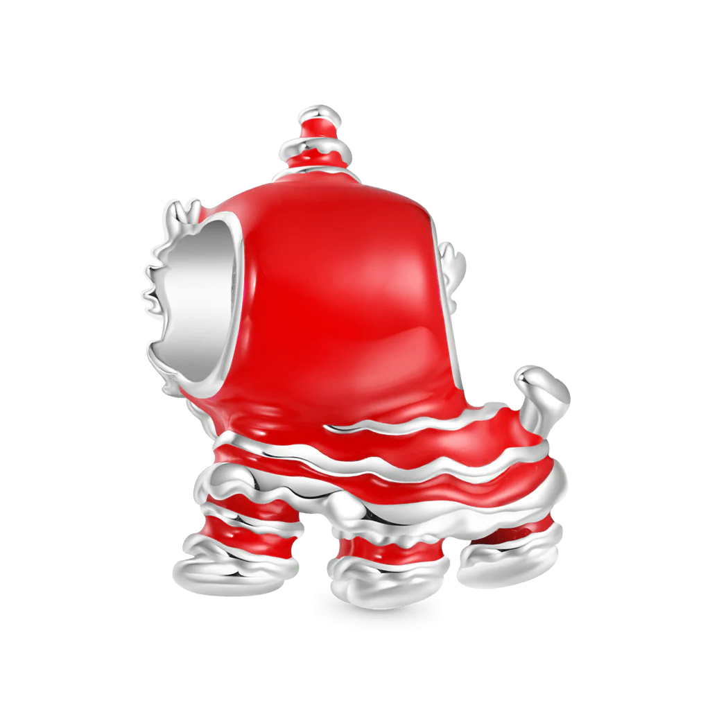 Gnoce Happy New Year Lion Dance Charm Platinum-plated Silver Blend - Image 2