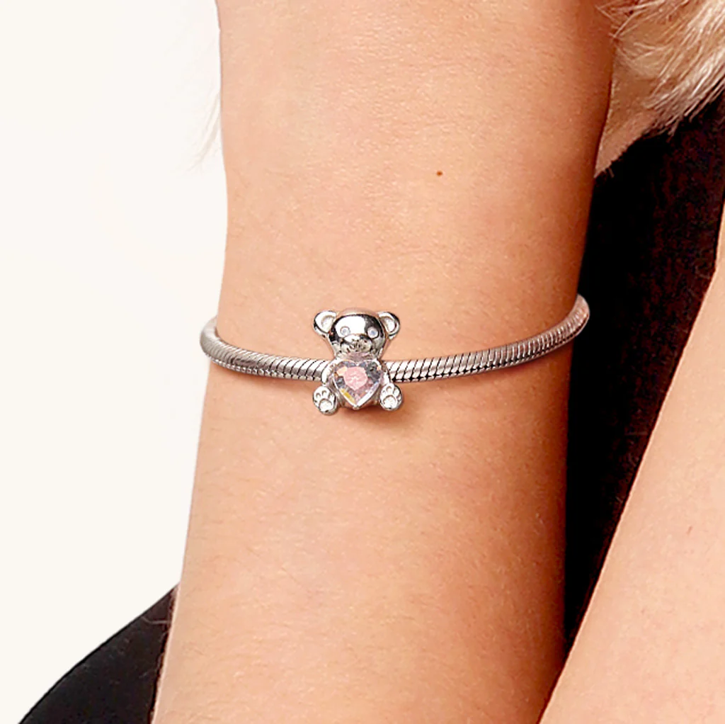 Gnoce "I Love U" Little Bear Embraces Heart Charm - Image 4