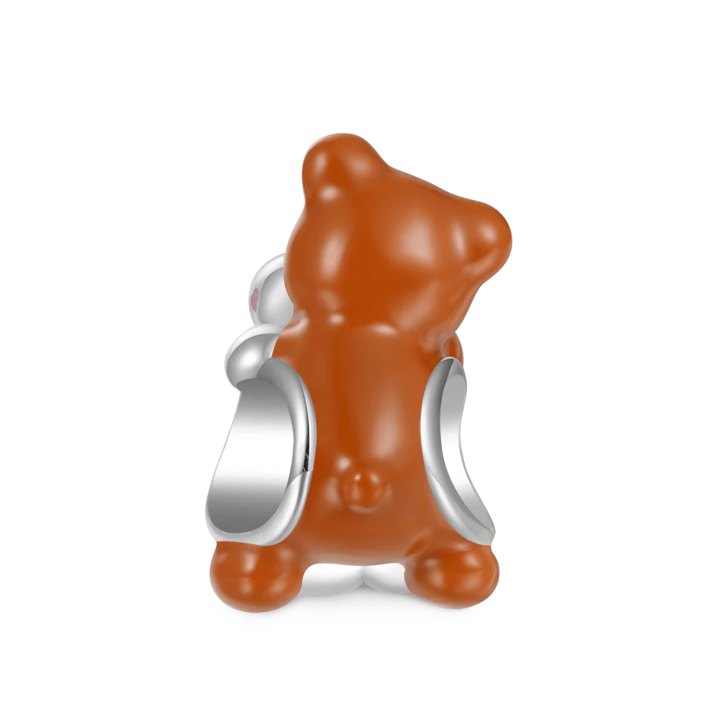 Gnoce Little Bear Hugs Bunny Friendship Charm Platinum-plated Silver Blend - Image 2