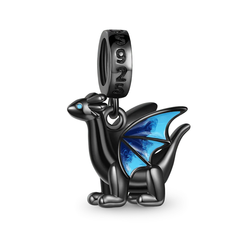 Gnoce Little Black Dragon Charm Platinum-plated Silver Blend - Image 2