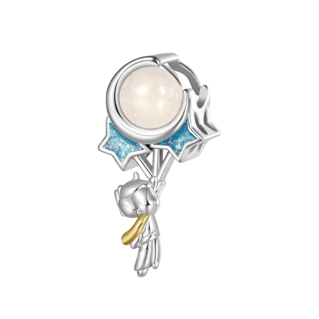 Gnoce Little Boy Glow-in-the-Dark Starry Sky Charm Platinum-plated Silver Blend