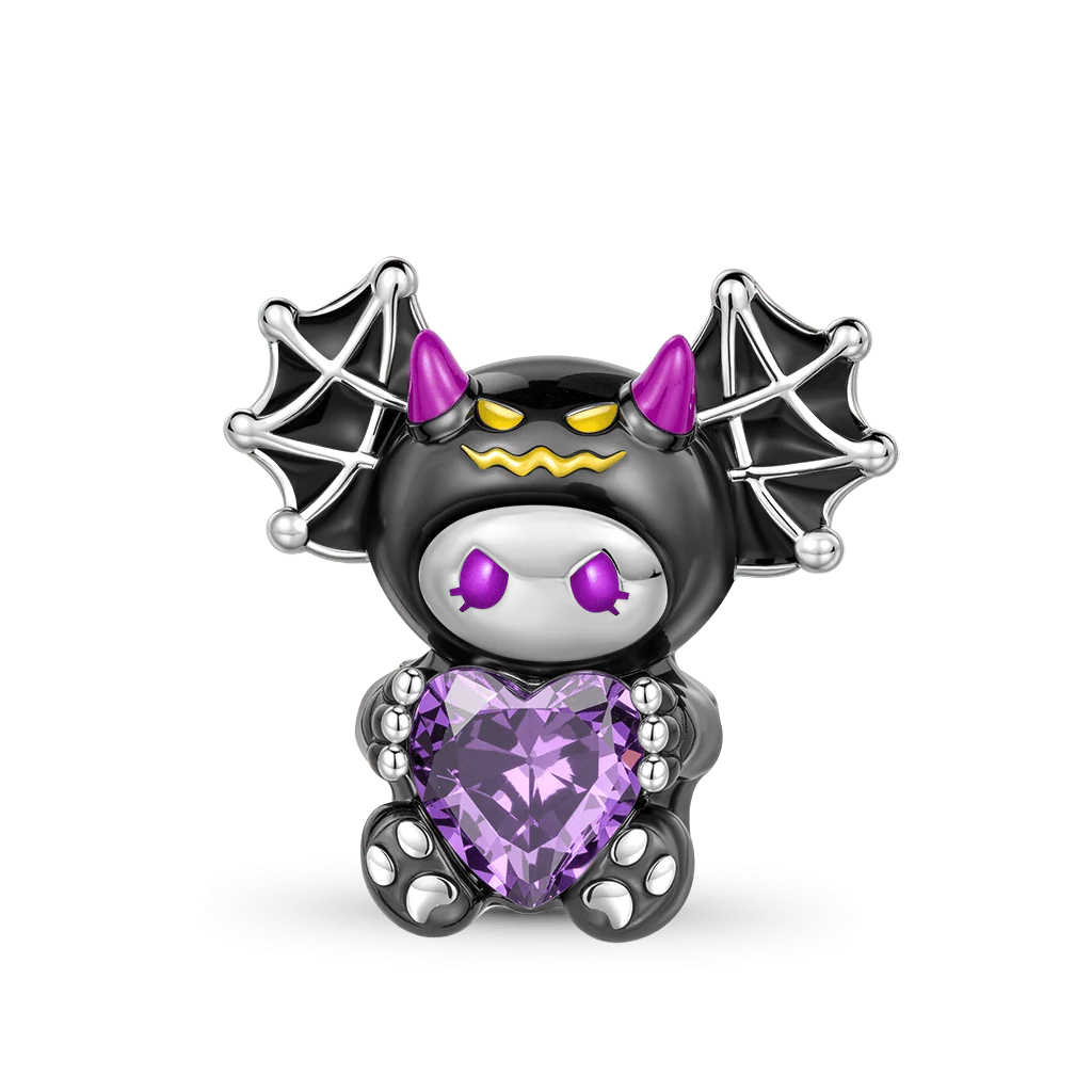 Gnoce Little Devil Embrace Love Charm Platinum-plated Silver Blend