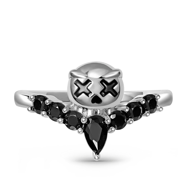Gnoce Little Devil V Ring Platinum-plated Silver Blend