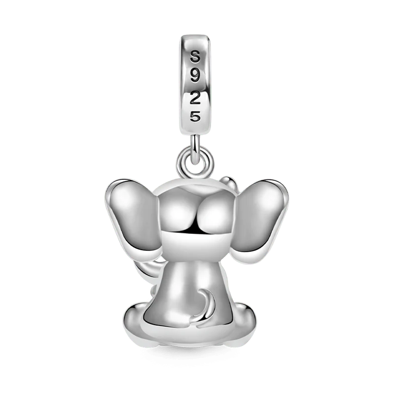 Gnoce Little Elephant Embraces Heart Gem Pendant Dangle Charm - Image 2