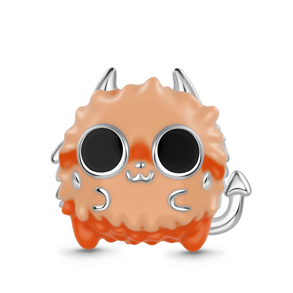 Gnoce Little Monster Charm Platinum-plated Silver Blend
