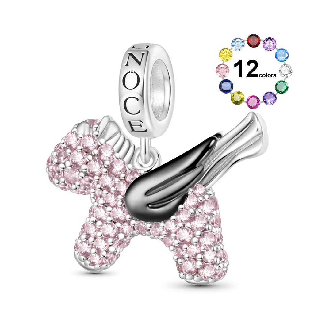 Gnoce Diamond Pave Little Pegasus Charm Platinum-plated Silver Blend