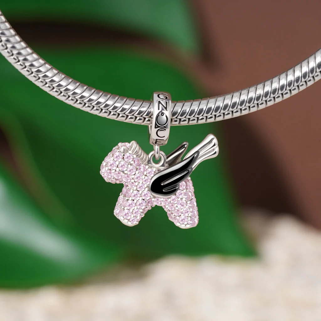 Gnoce Diamond Pave Little Pegasus Charm Platinum-plated Silver Blend - Image 4