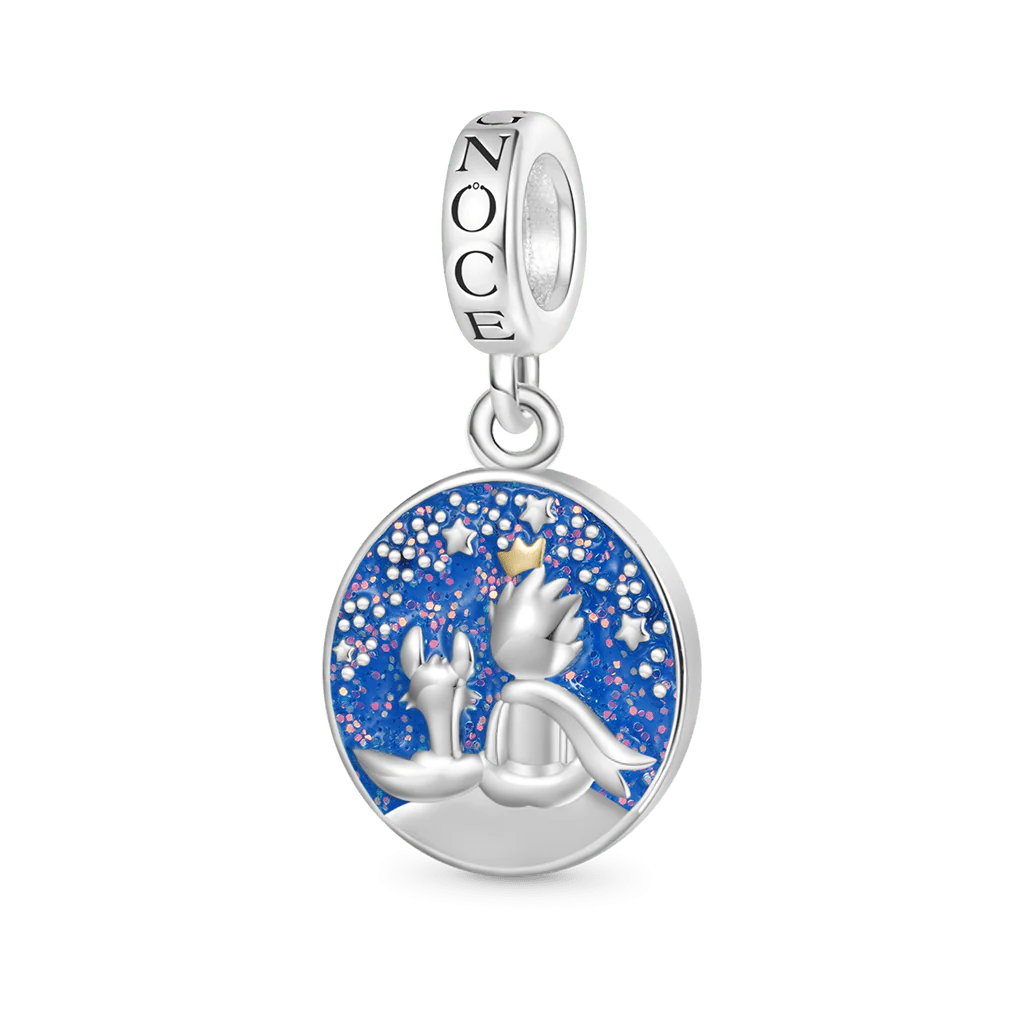 Gnoce Little Boy Fox Charm Platinum-plated Silver Blend