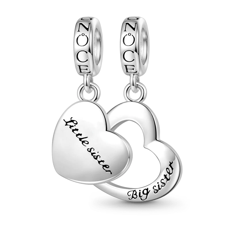 Gnoce Sisters Heart Charm Platinum-plated Silver Blend