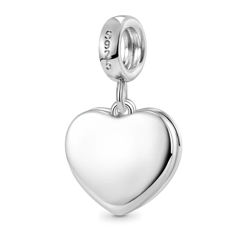 Gnoce "Little Sister" Heart Double Charm Platinum-plated Silver Blend - Image 2