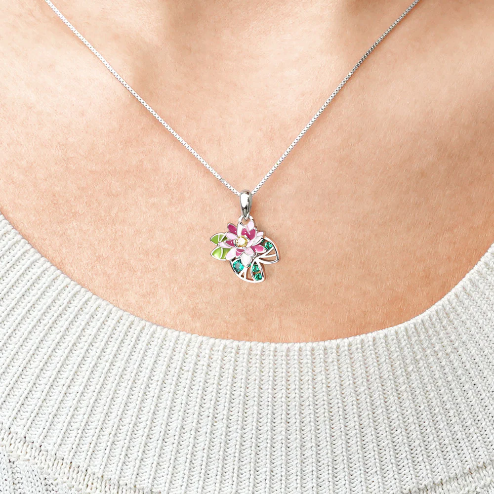 Gnoce Water Lotus flower Necklace - Image 4