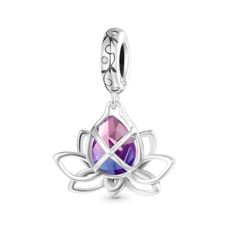 Gnoce Lotus Flower Pendant Dangle Charm - Image 2