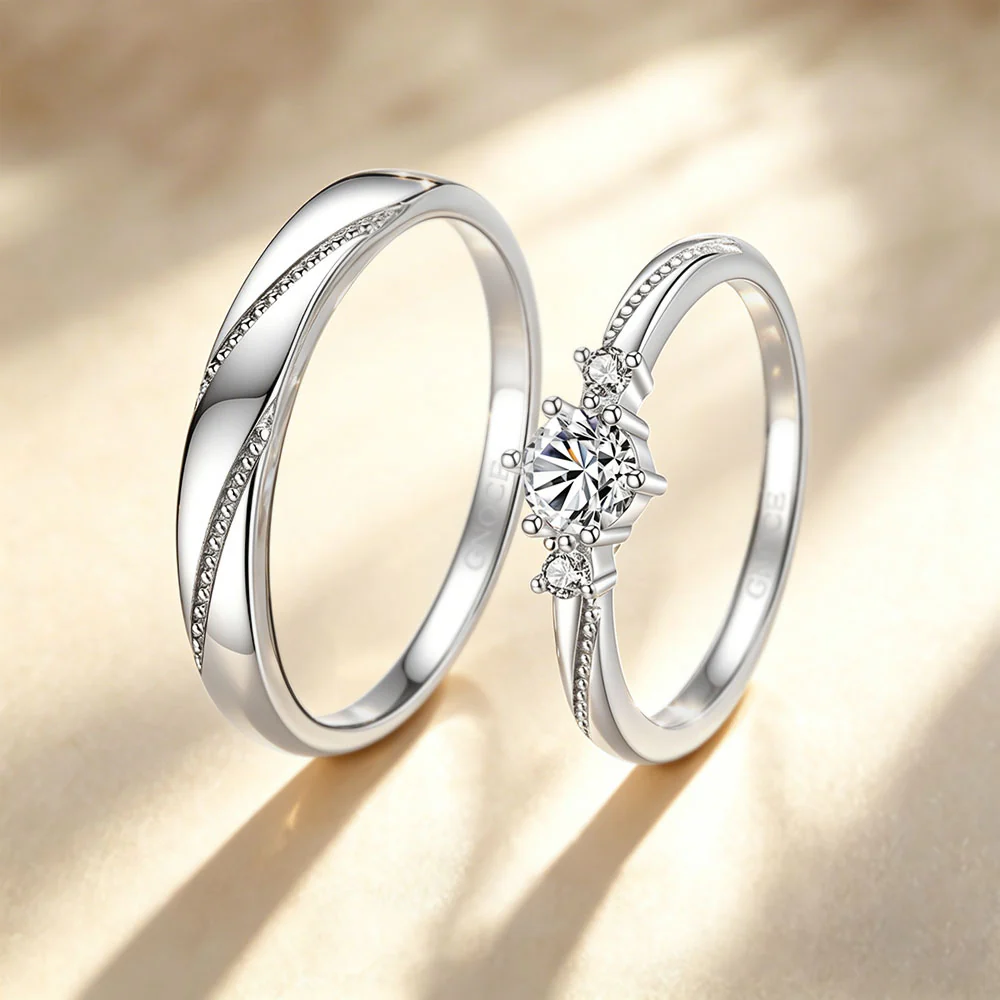 Gnoce Love At First Sight Women's Ring Platinum-plated Silver Blend - Image 2