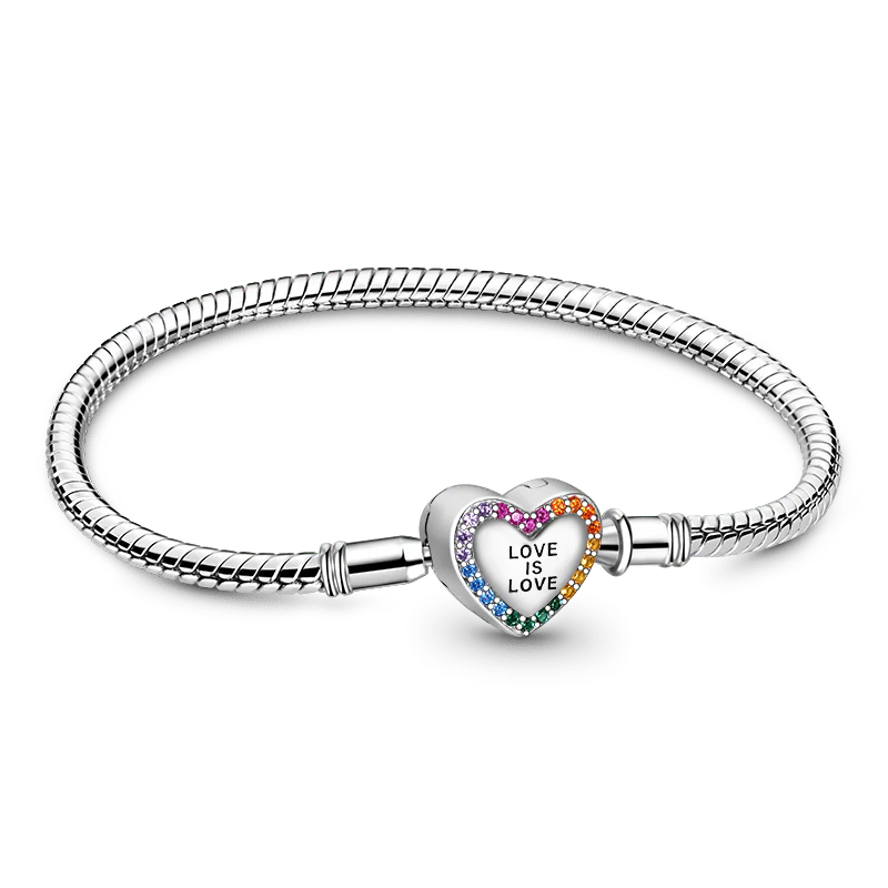 Gnoce Love is Love Snake Chain Bracelet Platinum-plated Silver Blend