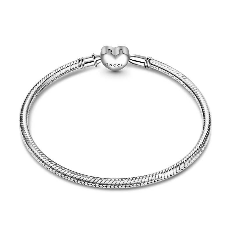 Gnoce Love is Love Snake Chain Bracelet Platinum-plated Silver Blend - Image 2