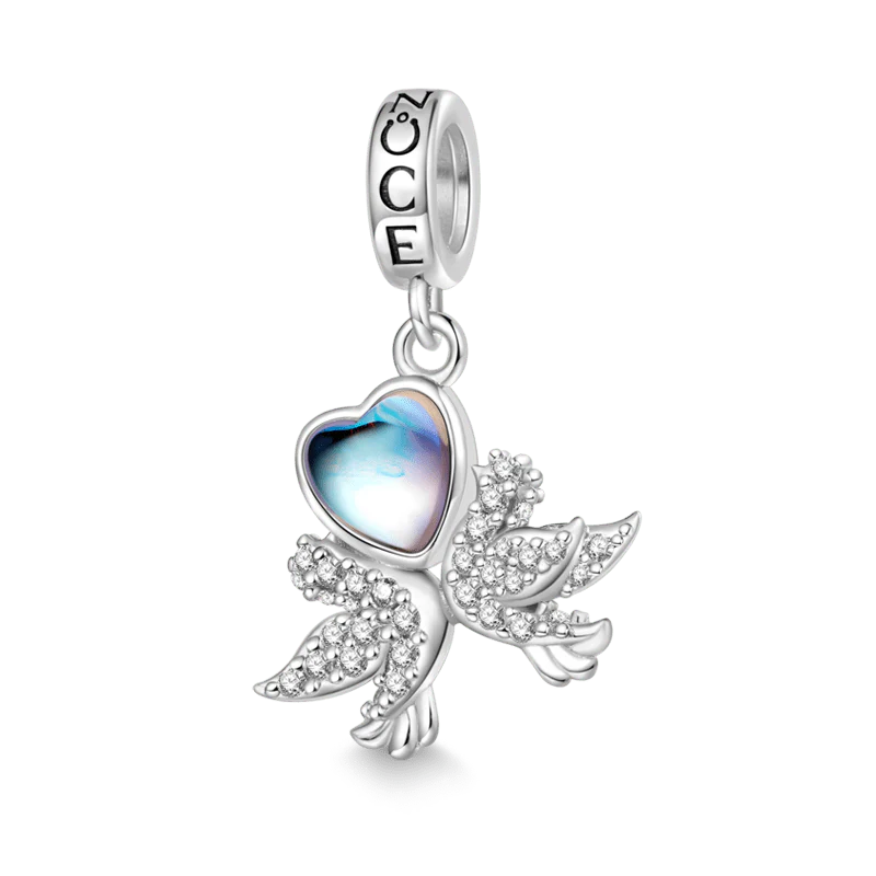 Gnoce Love Birds Moonstone Pendant Dangle Charm