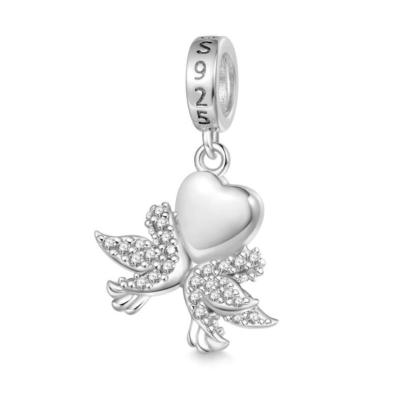 Gnoce Love Birds Moonstone Pendant Dangle Charm - Image 2