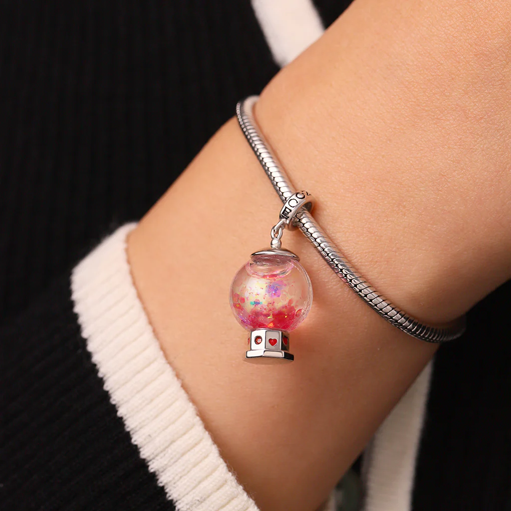 Gnoce Love Candy Machine Charm Platinum-plated Silver Blend - Image 7