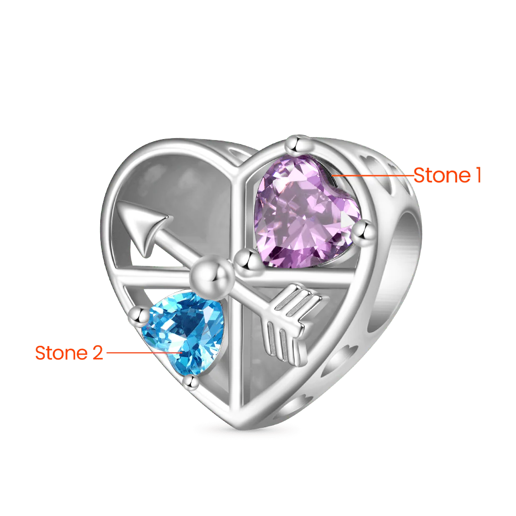 Gnoce Engravable Love Clock Rotating Arrow Charm Platinum-plated Silver Blend - Image 3