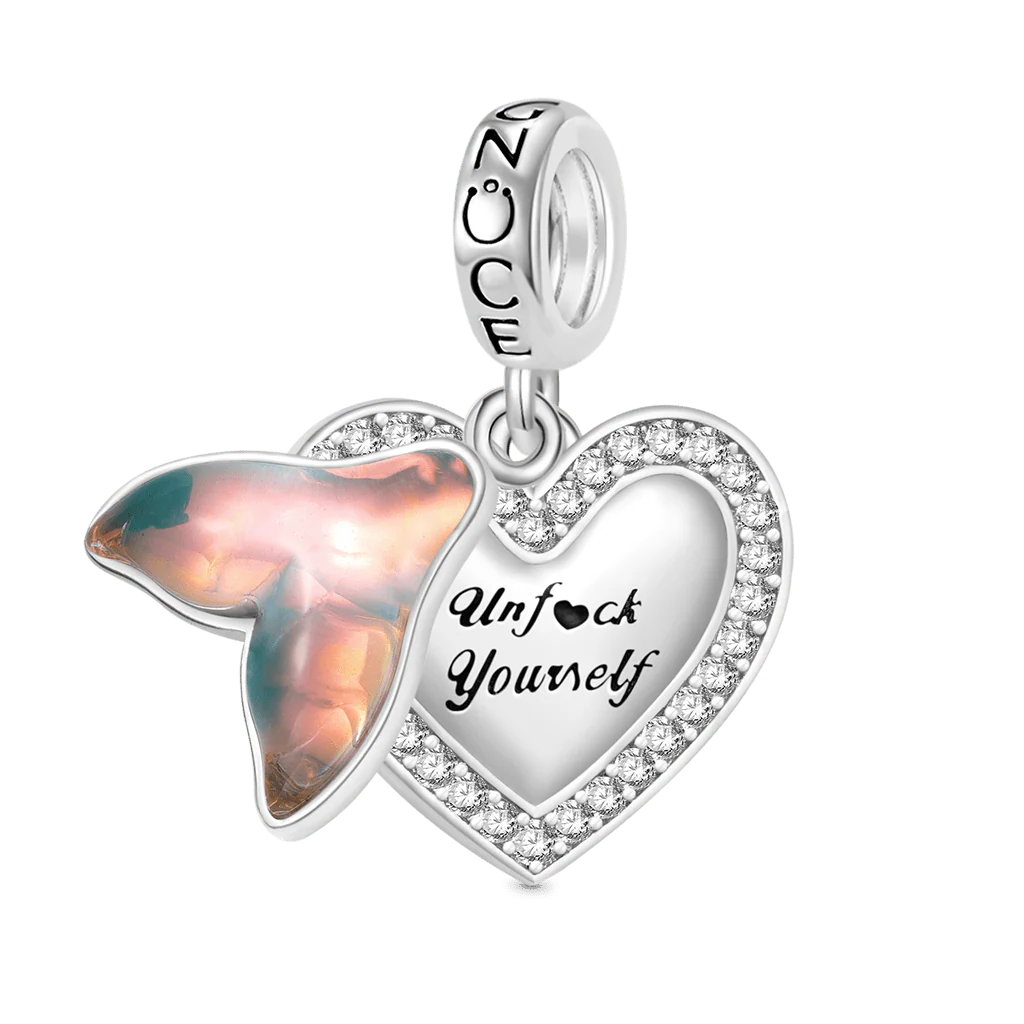 Gnoce "Unfack yourself" Love Fish Tail Pendant Dangle Charm