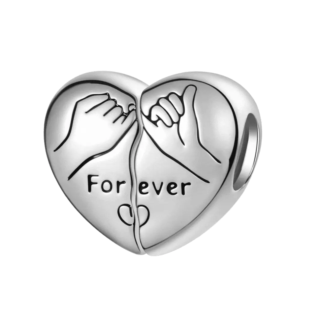 Gnoce Love Forever Heart Charm Platinum-plated Silver Blend