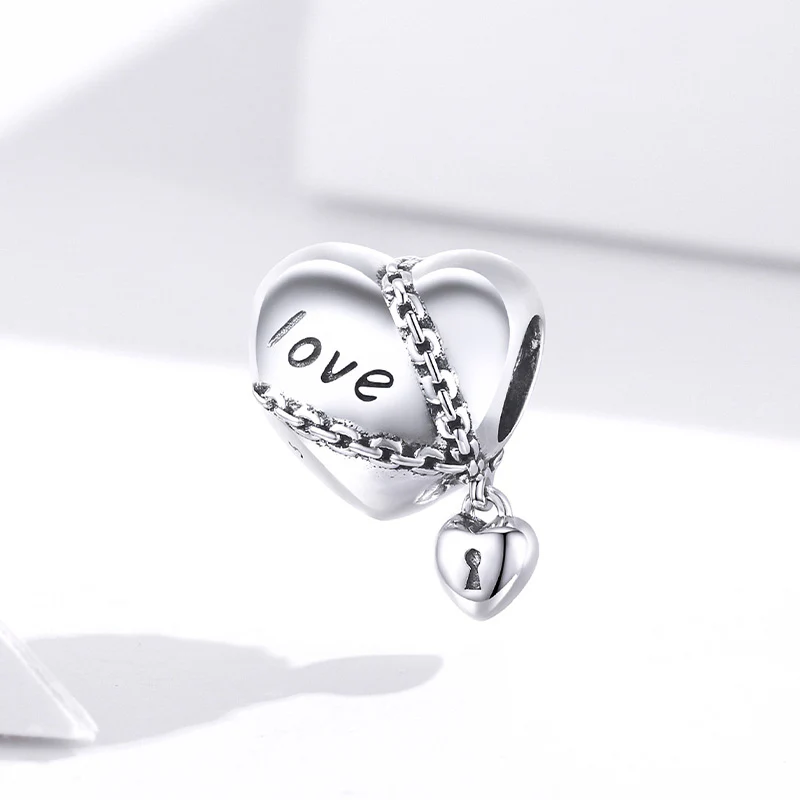 "Love Forever" Hearts Charm Pendant 925 Sterling Silver - Image 2