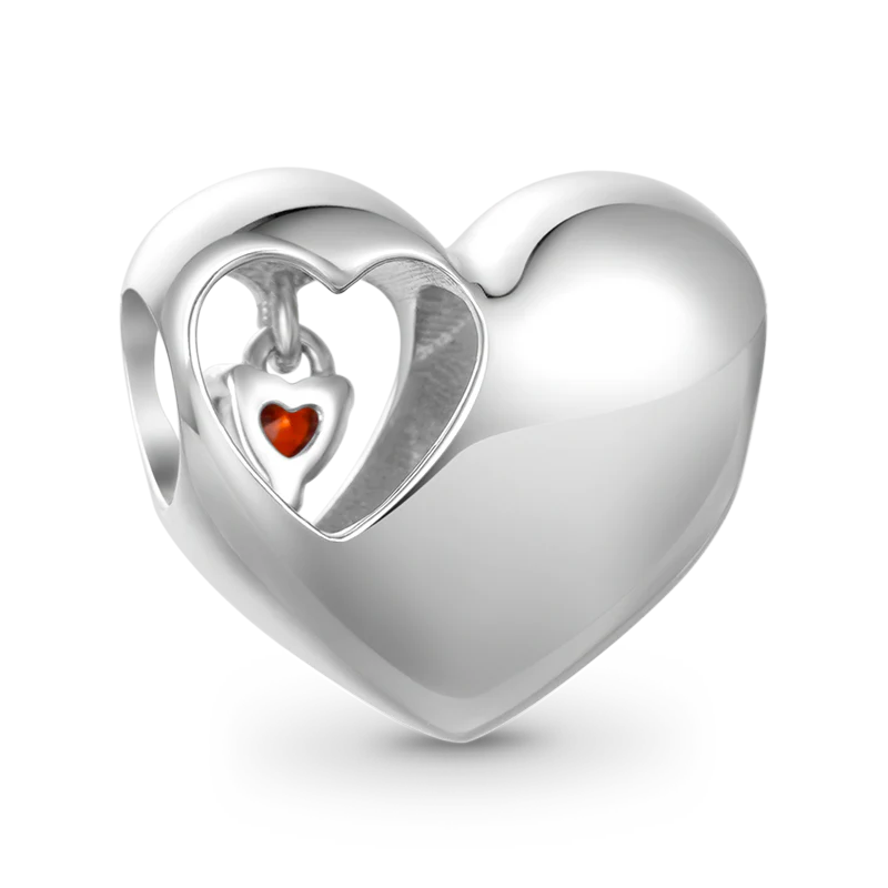 Gnoce Love Heart Birthstone Personalized Charm - Image 2