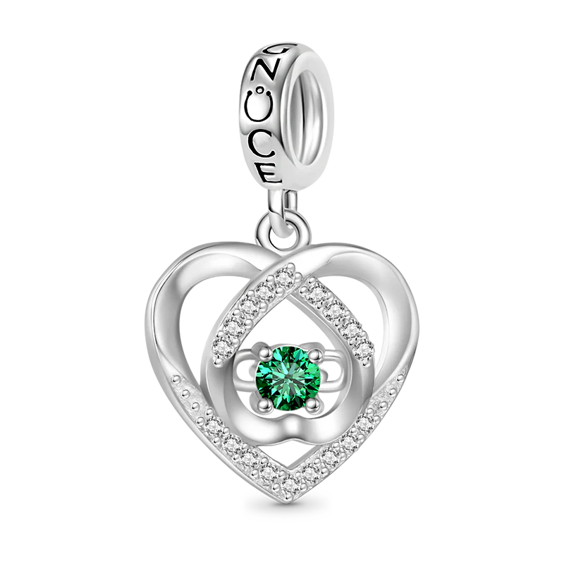 Gnoce Love Heart Birthstone Personalized Pendant Dangle Charm