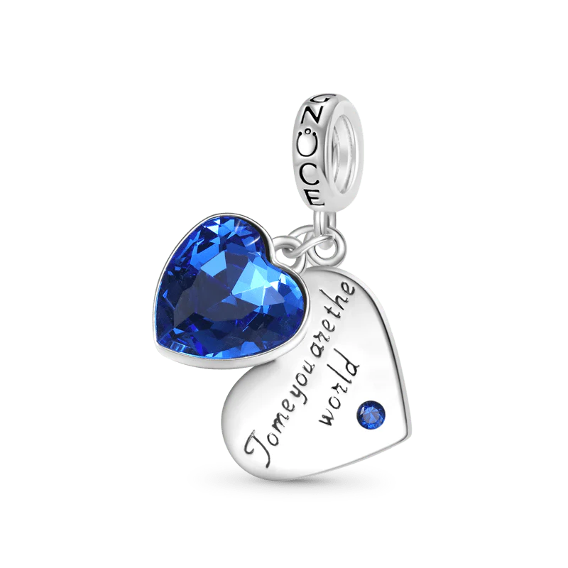 Gnoce Love Heart Charm Platinum-plated Silver Blend