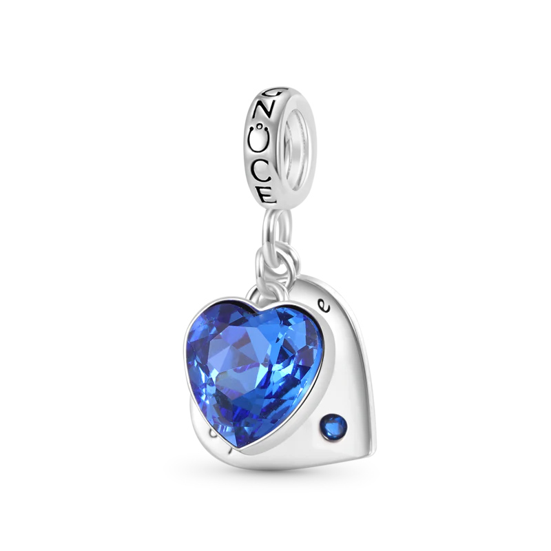 Gnoce Love Heart Charm Platinum-plated Silver Blend - Image 2