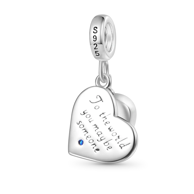 Gnoce Love Heart Charm Platinum-plated Silver Blend - Image 3