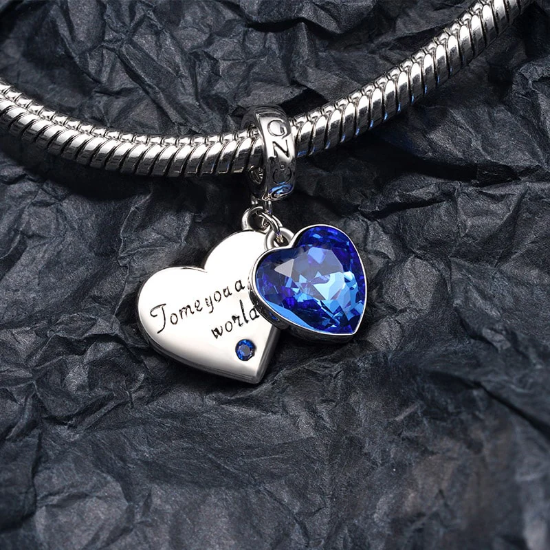 Gnoce Love Heart Charm Platinum-plated Silver Blend - Image 4