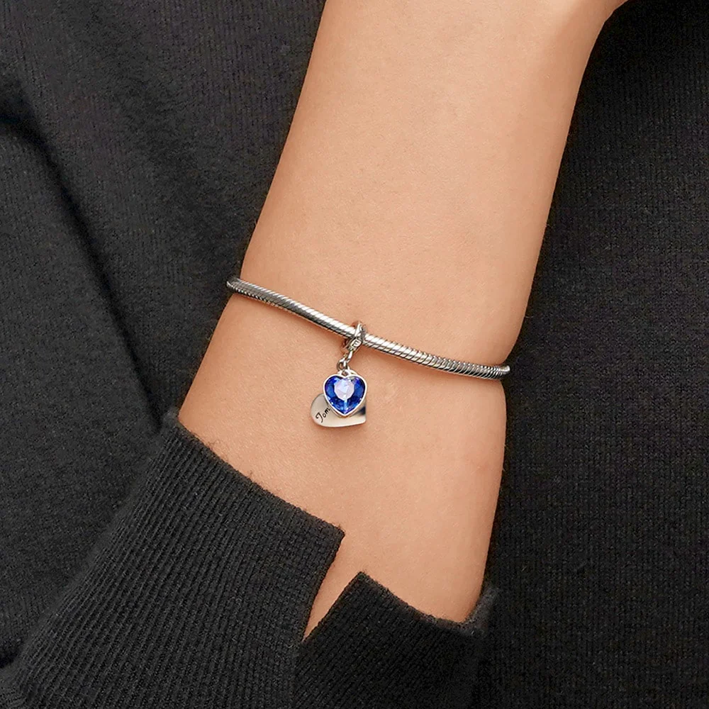 Gnoce Love Heart Charm Platinum-plated Silver Blend - Image 6