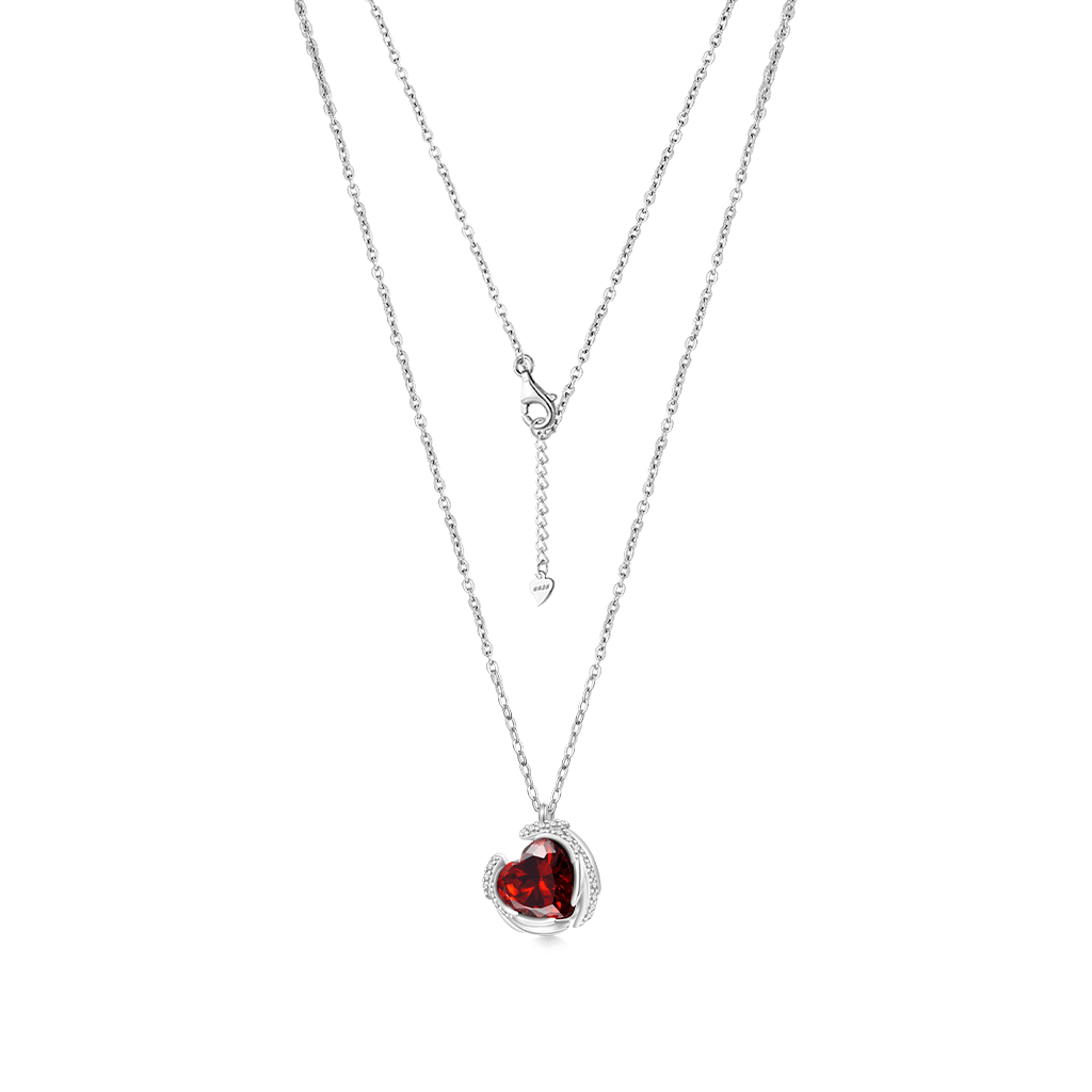 Gnoce Engravable Birthstone Love Heart Wings Necklace - Image 3