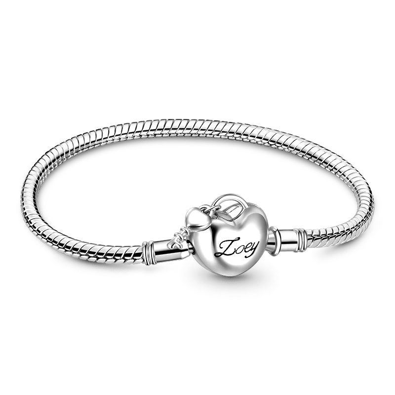 Gnoce Love Key Heart Engravable Basic Snake Chain Bracelet