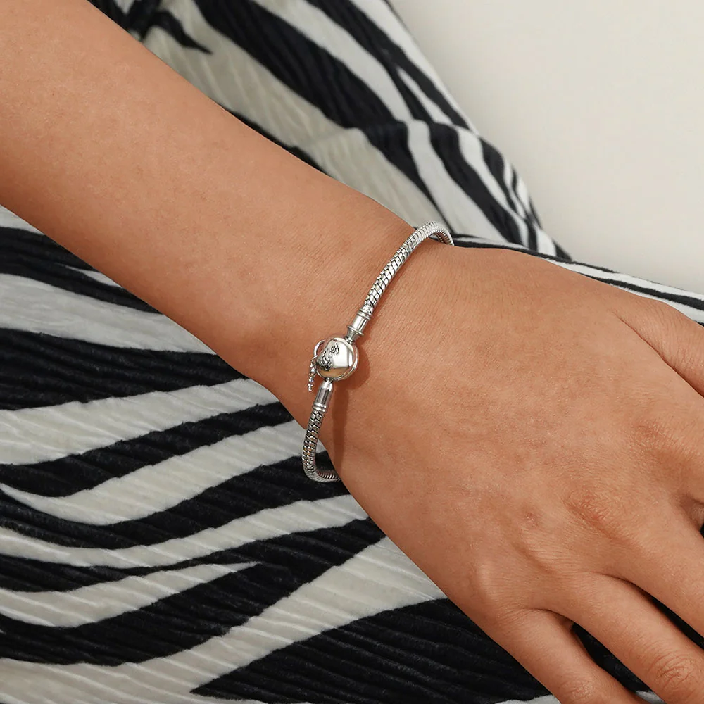 Gnoce Love Key Heart Engravable Basic Snake Chain Bracelet - Image 5
